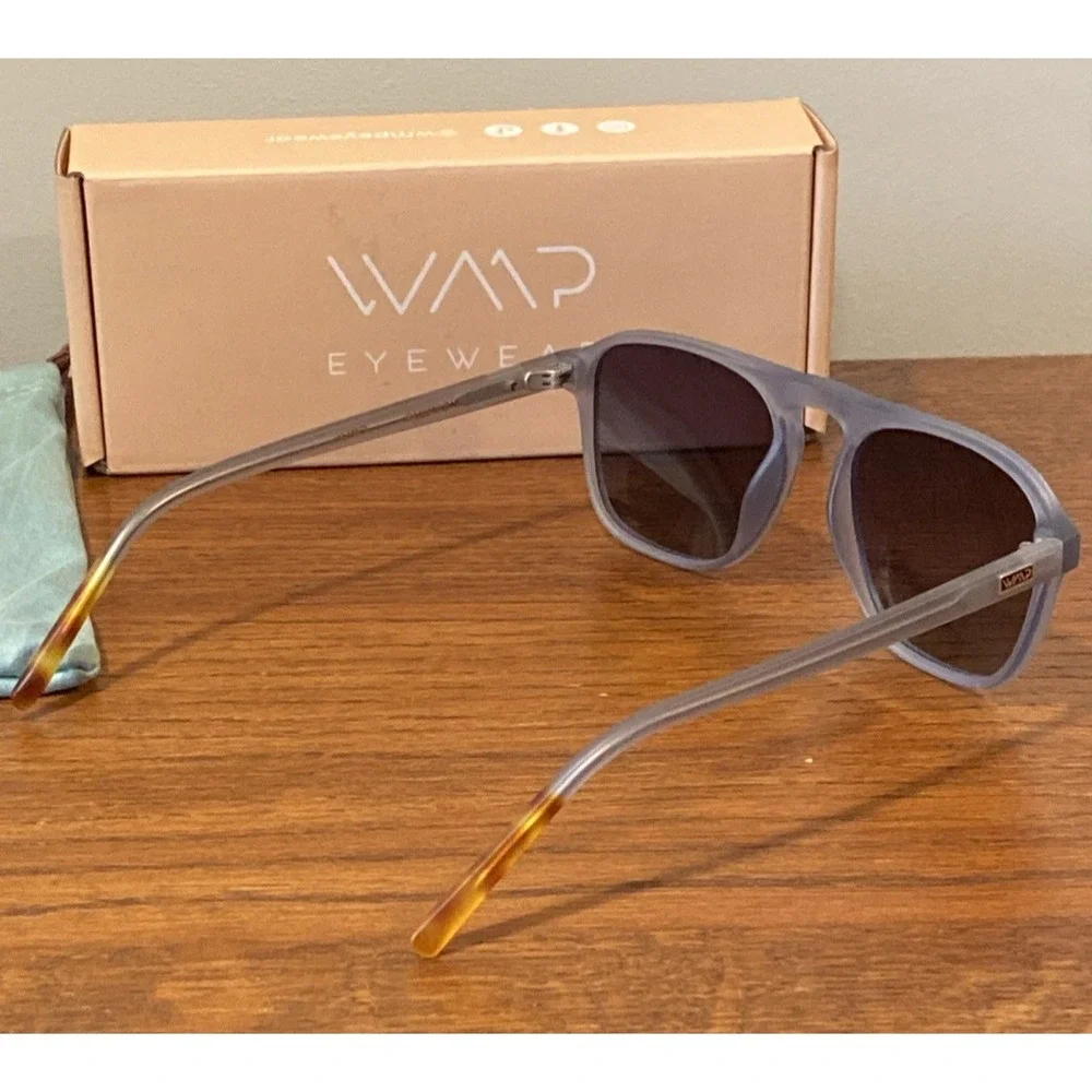 WMP Emerson Sunglasses Square Aviator Gray Frame Gradient Lenses W 54-19-145 LNC